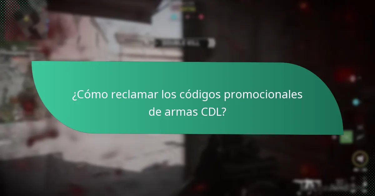 ¿Cómo reclamar los códigos promocionales de armas CDL?