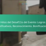 Recompensas por completar desafíos de eventos: Finalizar tareas, Desbloquear objetos, Reconocimiento